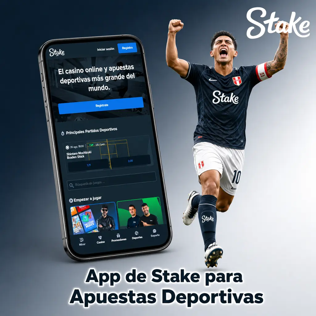App de Stake para apuestas deportivas en Android e iOS, con las mismas cuotas y mercados que la versión de escritorio.