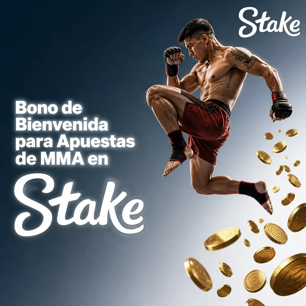Bono de bienvenida sin código promocional para apuestas de MMA en Stake, con rakeback semanal de hasta 15% vía Stake Rewards.