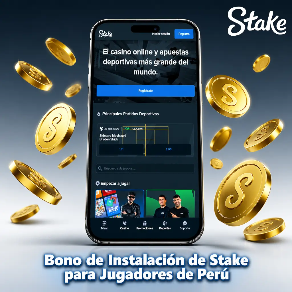 Bono de bienvenida de Stake para jugadores de Perú: hasta 200% en casino o 100% en deportes tras el primer depósito.