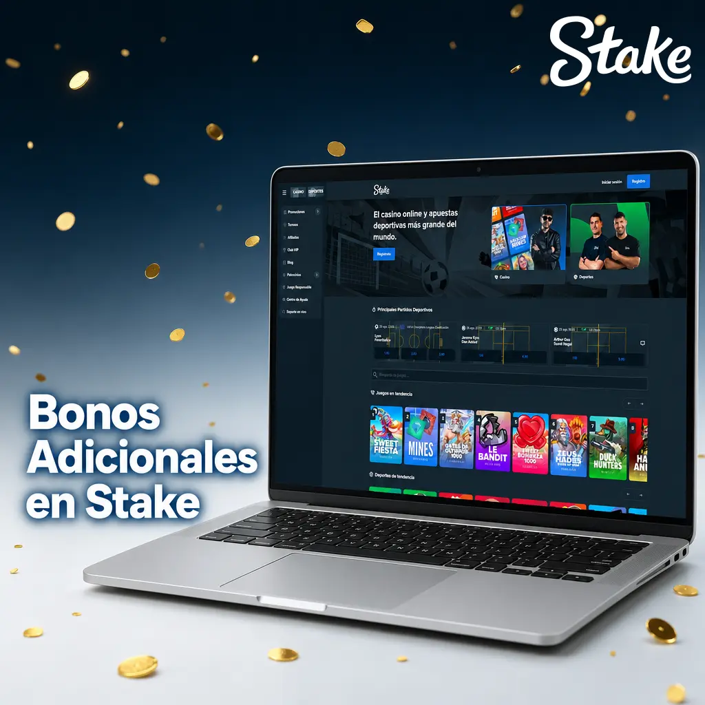 Bonos adicionales en Stake Perú: rakeback, bono de nivel, carreras semanales y promociones por UFC y Alpine F1.