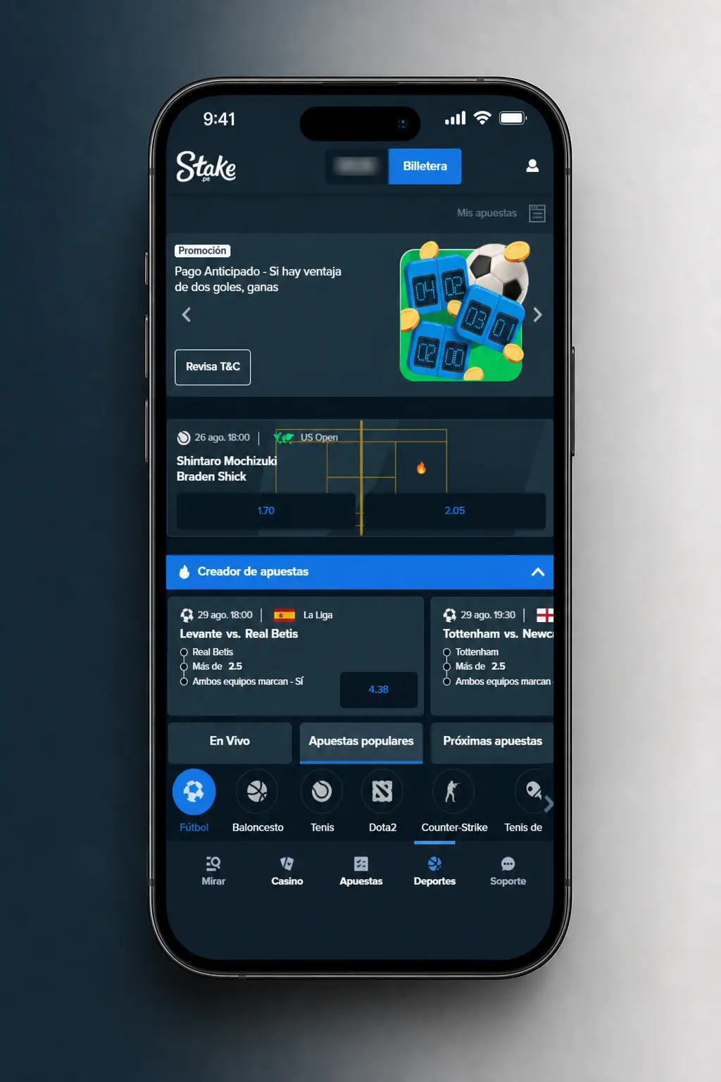 Guía paso a paso para registrarte, depositar y apostar al fútbol en Stake, incluyendo mercados y cuotas disponibles.