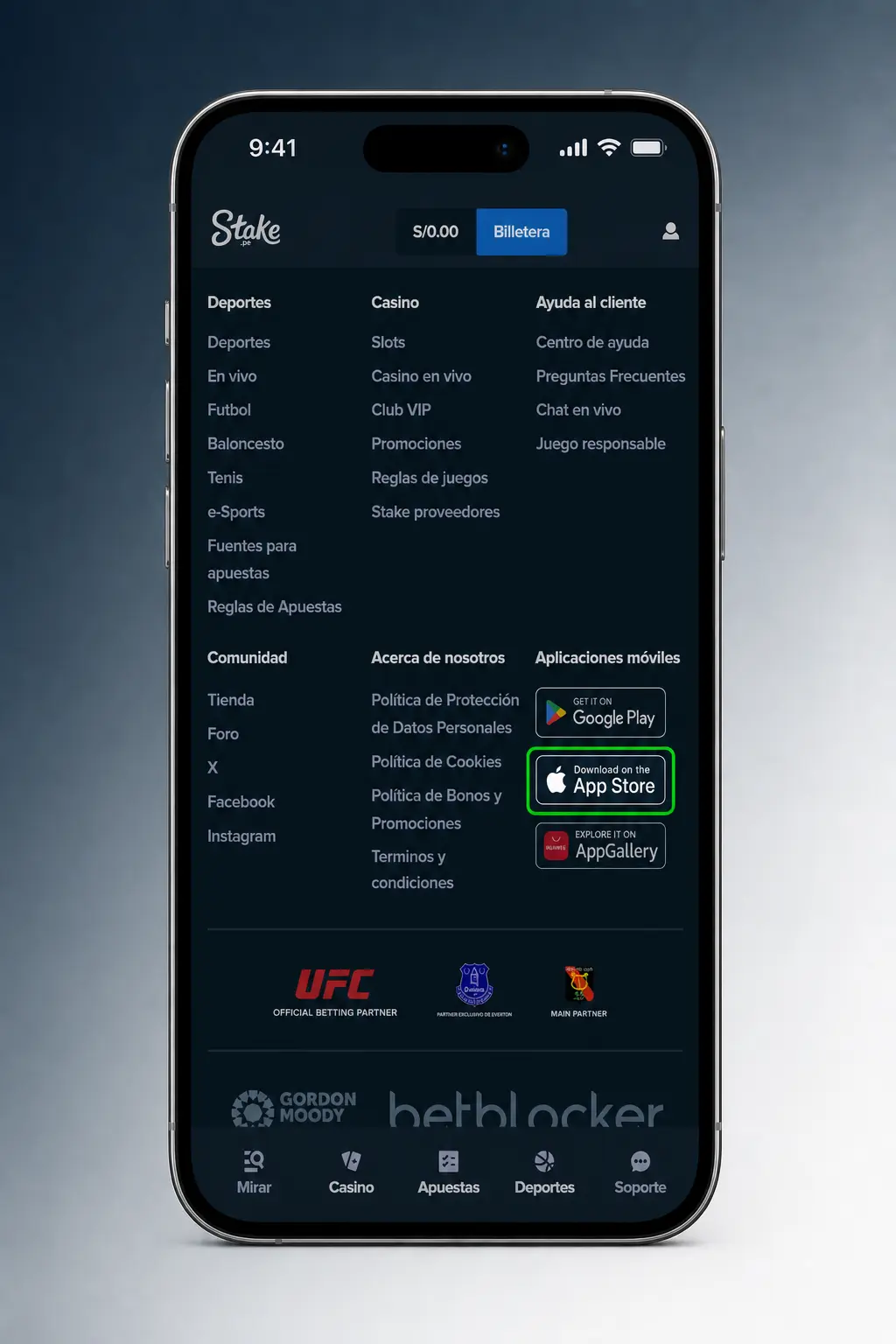 Pasos para descargar e instalar la app Stake en iOS desde Safari usando "Agregar a pantalla de inicio"