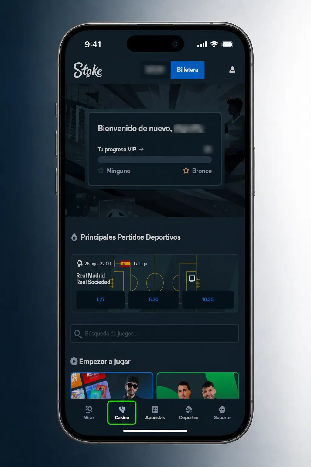 Pasos para registrarte y depositar en Stake usando Yape, Plin o criptomonedas en Perú.