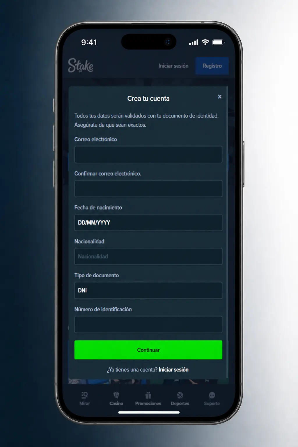 Pasos para registrarte y jugar en Stake: crea tu cuenta, deposita con Yape o Plin y activa tus bonos