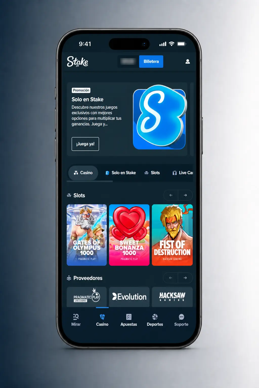 Pasos para registrarte y jugar en el casino en vivo de Stake: regístrate, verifica tu identidad y recarga saldo.