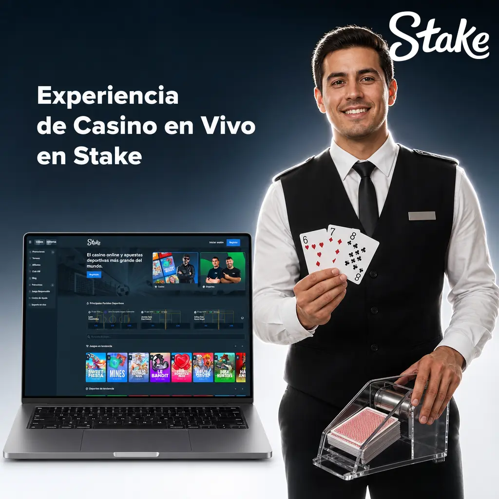 Casino en vivo de Stake: ruleta, blackjack, baccarat y crupieres profesionales en HD con interacción por chat en tiempo real.