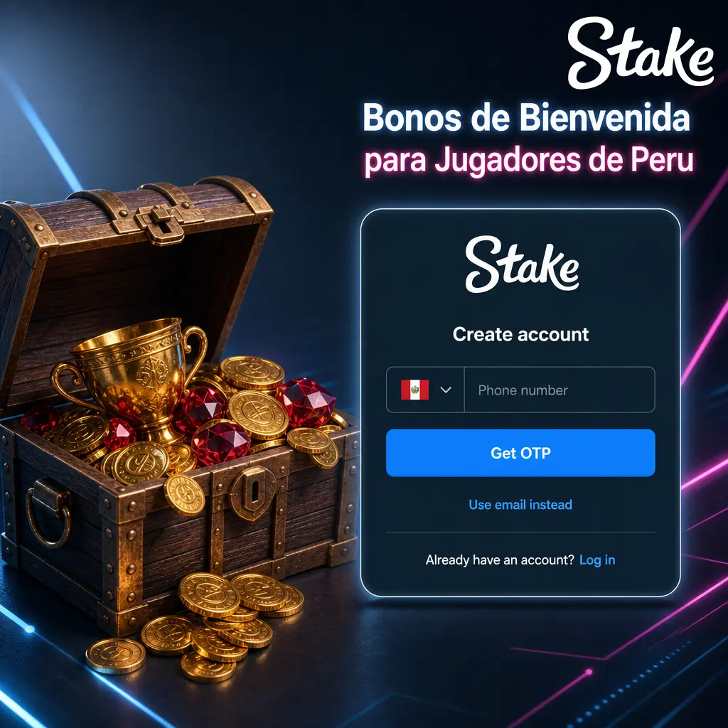 Bonos de bienvenida de Stake para jugadores de Perú: rakeback VIP, puntos canjeables y carreras de apuestas semanales.