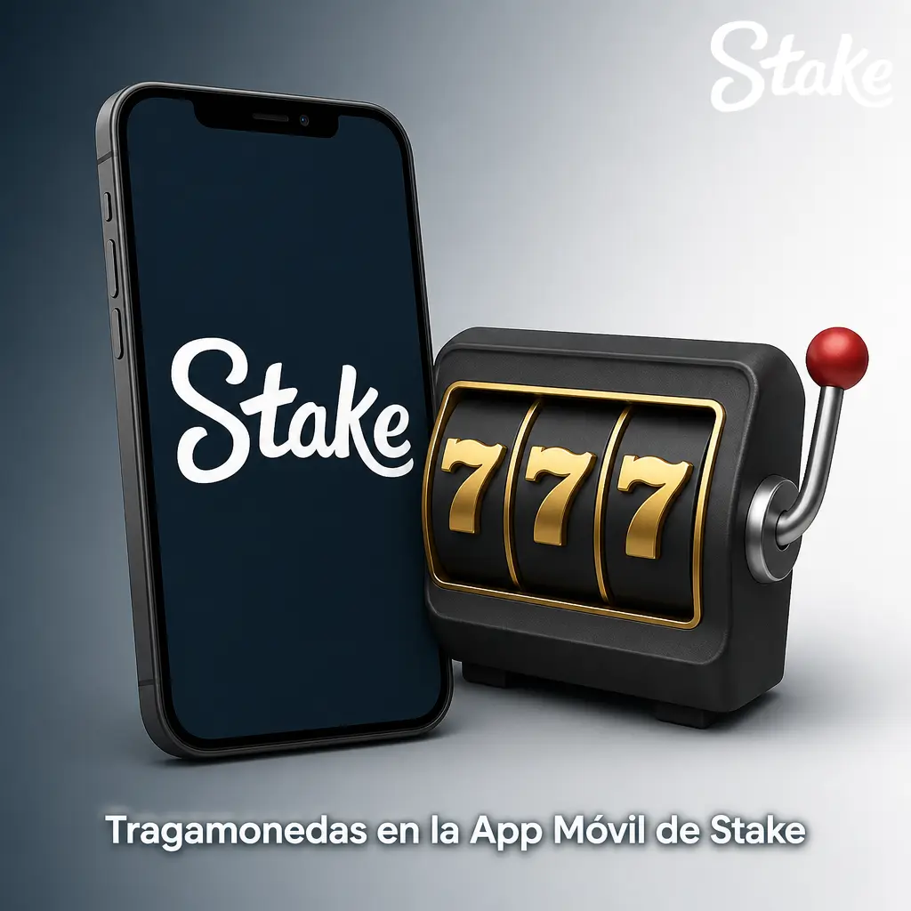 Tragamonedas en la app móvil de Stake para Android e iOS con acceso completo al catálogo y controles táctiles